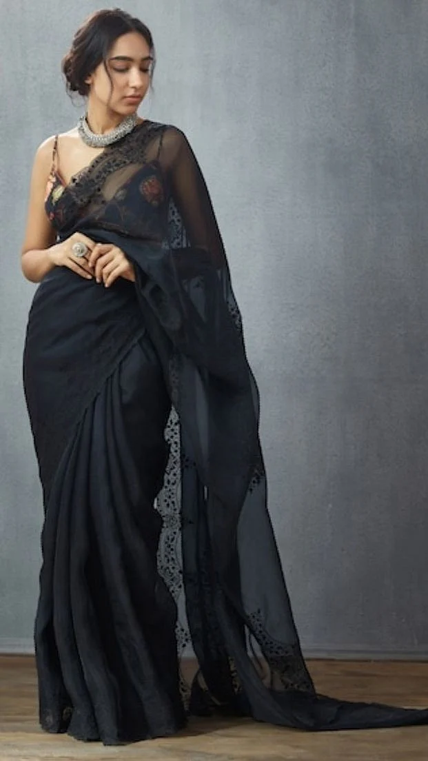 Black Organza Saree 11