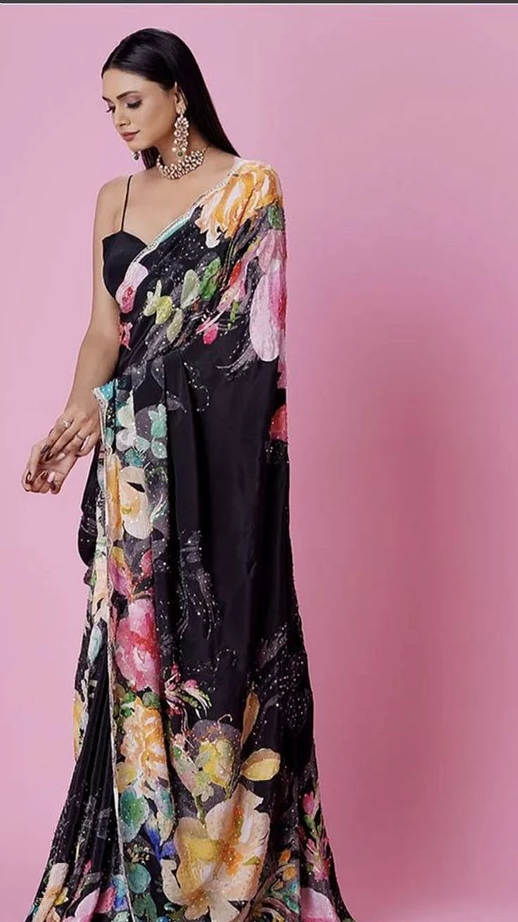 Black Organza Saree 3
