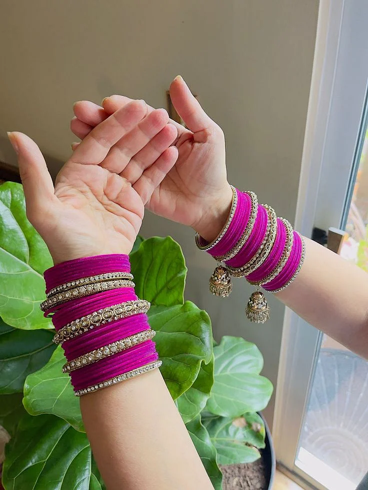 pink bangle set 7