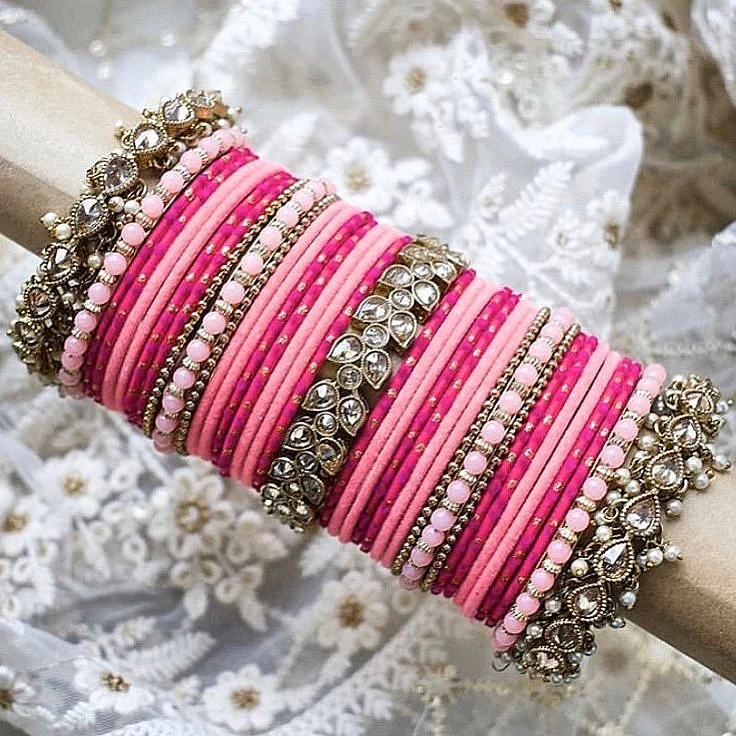 pink bangle set 6