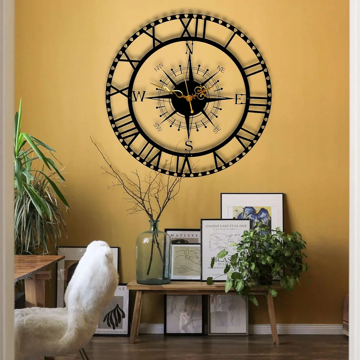The Traveler Designer Wall Clock Writings On The Wall Metal Wall Clock40564307230999