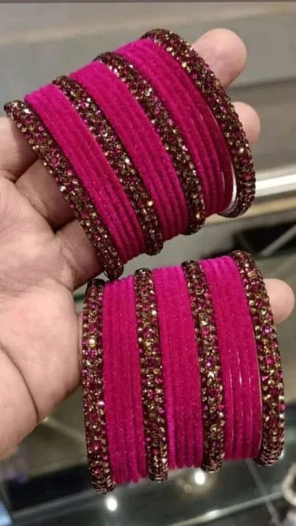 pink bangle set 10