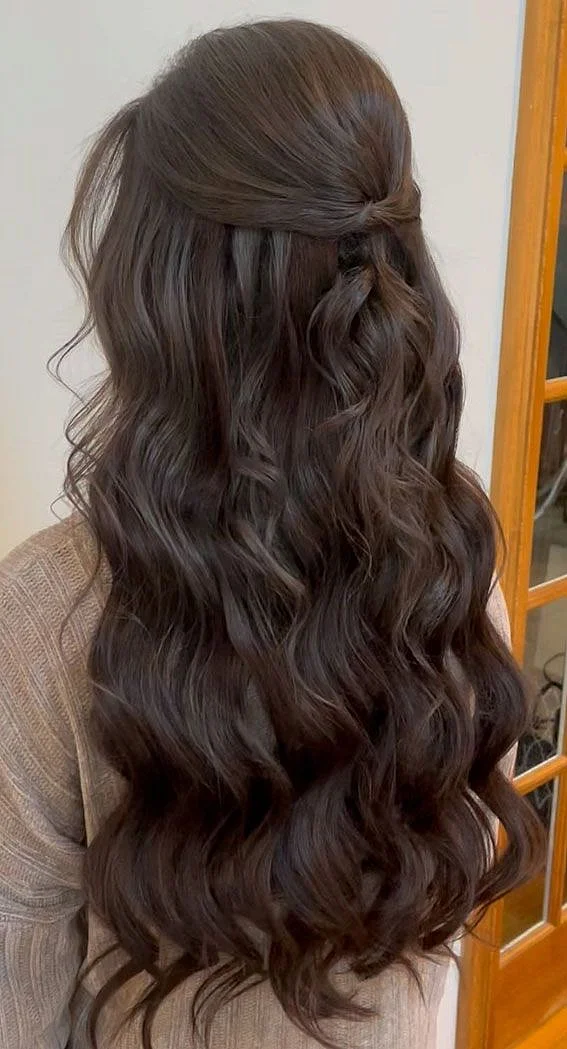 Half up half down hairstyle