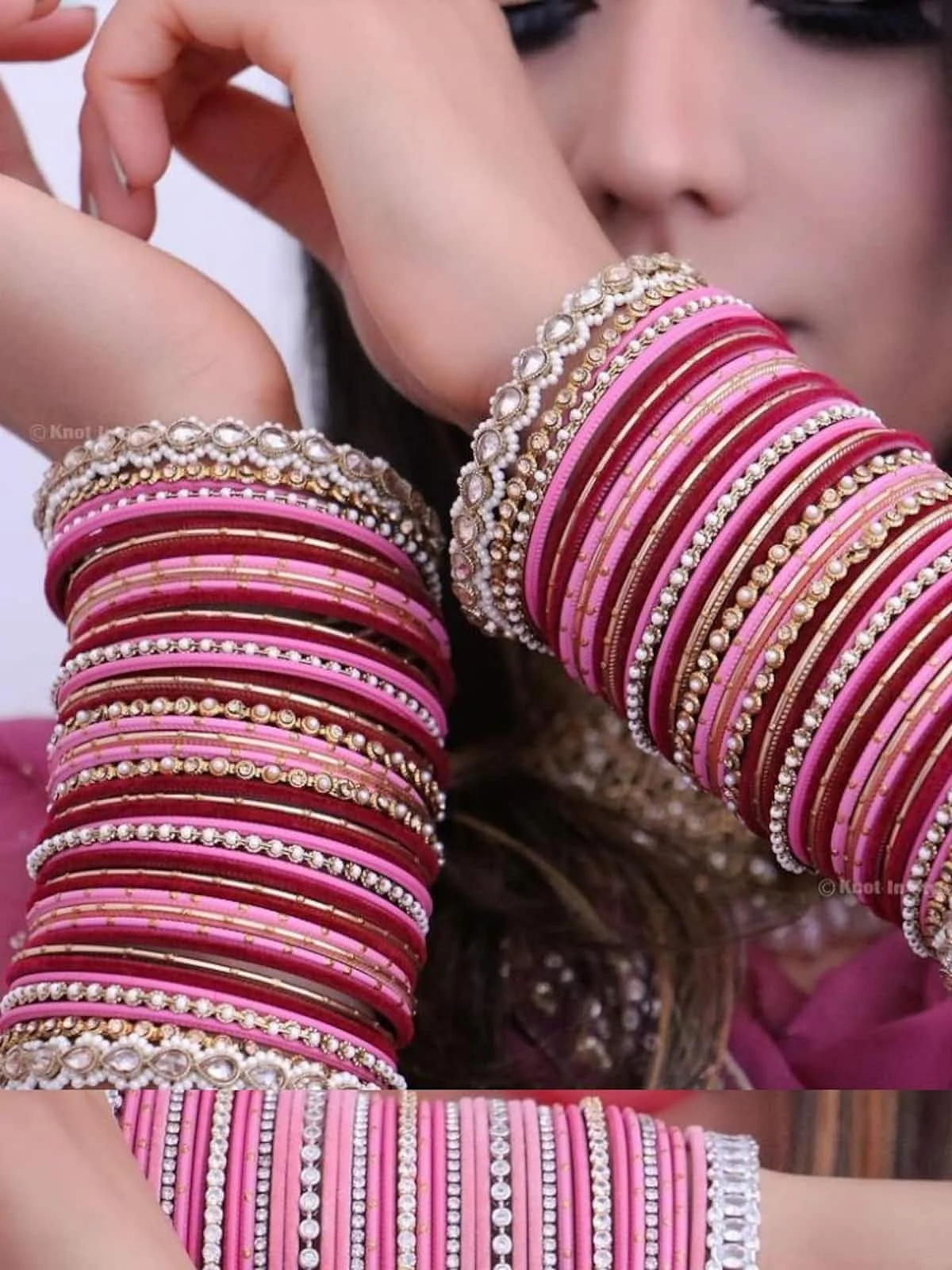 pink bangle set 8