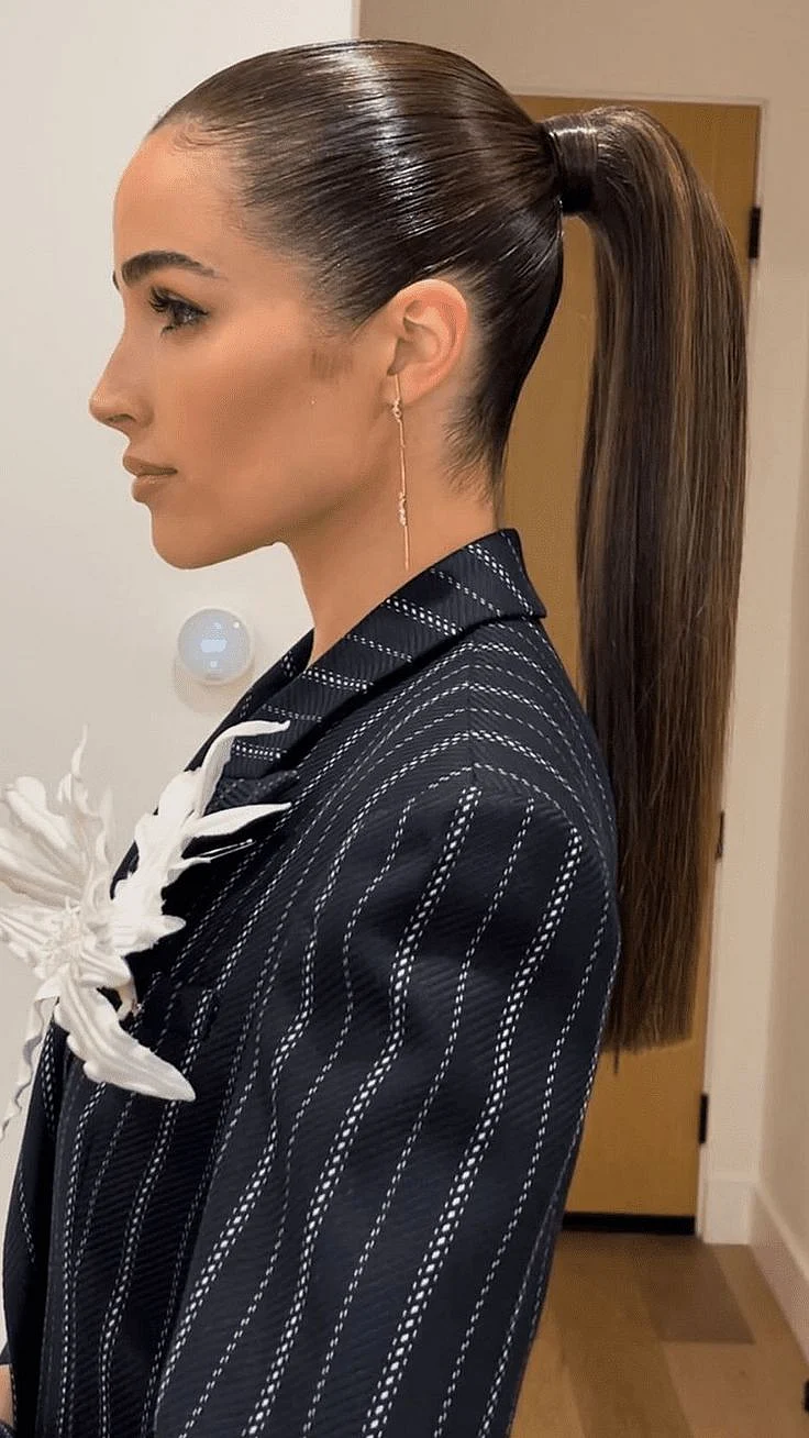 Sleek back ponytail