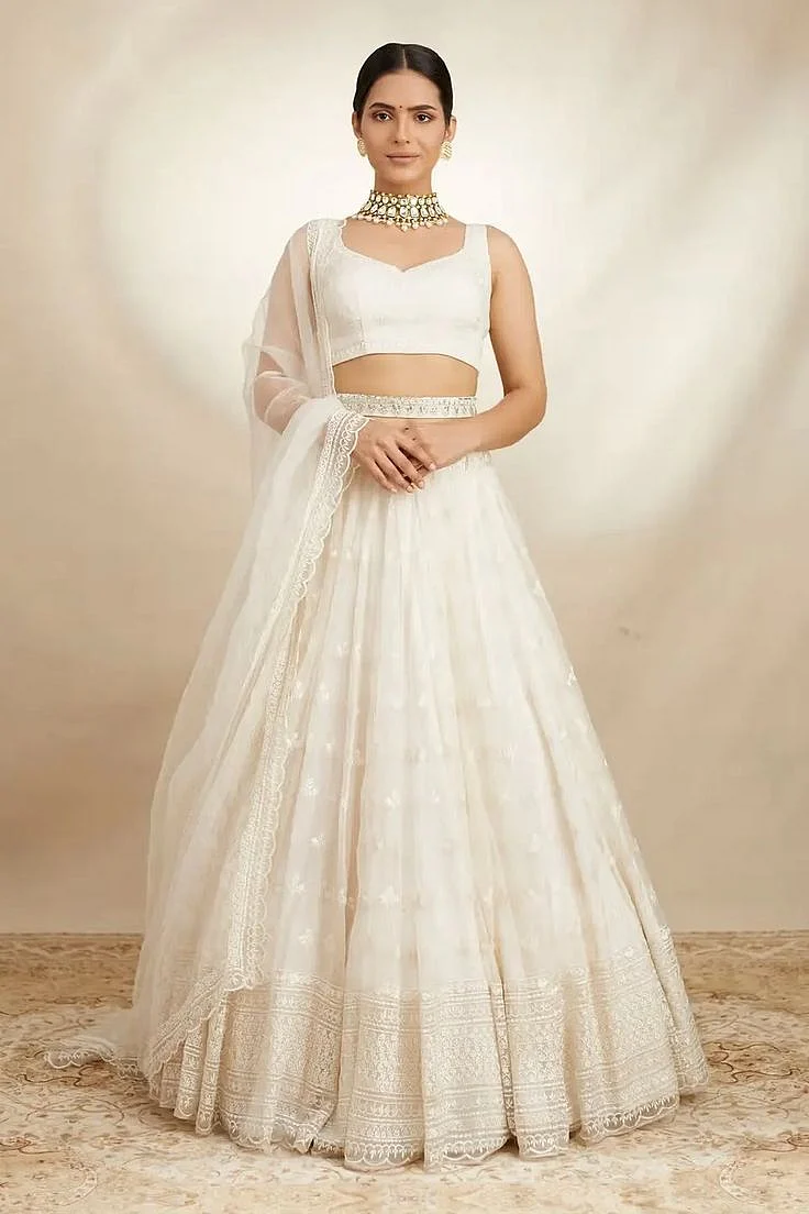 White lehnga