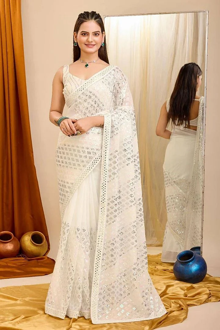 white saree