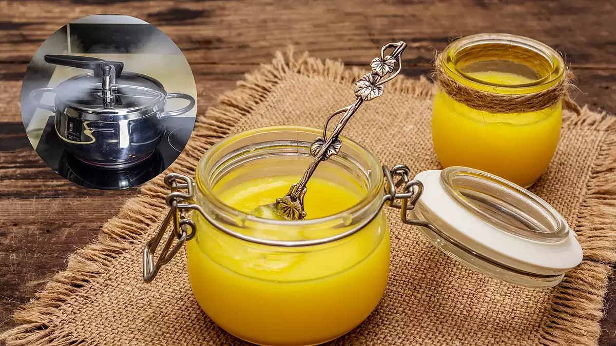 easy tips to make desi ghee from malai with the use of a pressure cooker 114082337