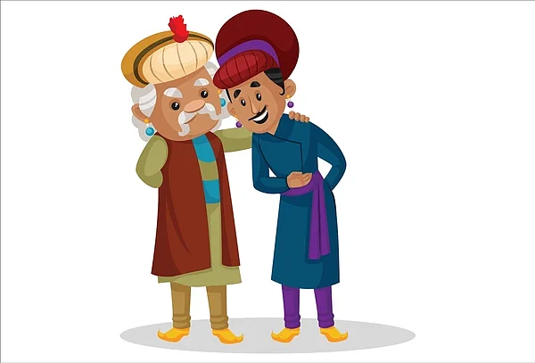 king akbar appreciating birbal vector 600nw 1880044900