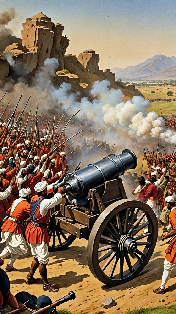 Marathas charging at Fort of Kunjpura 17th oct 1760