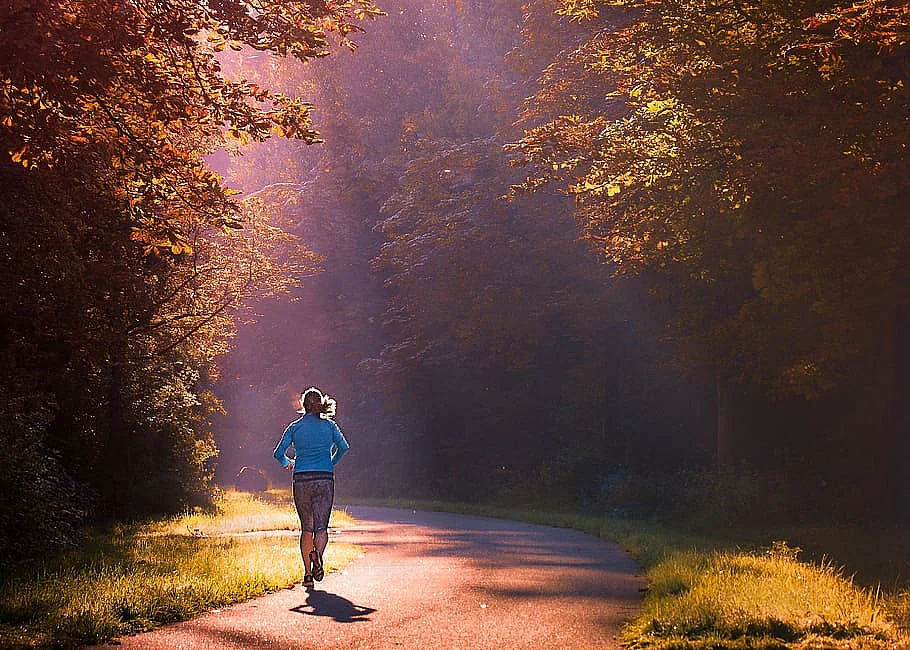 running woman morning girl