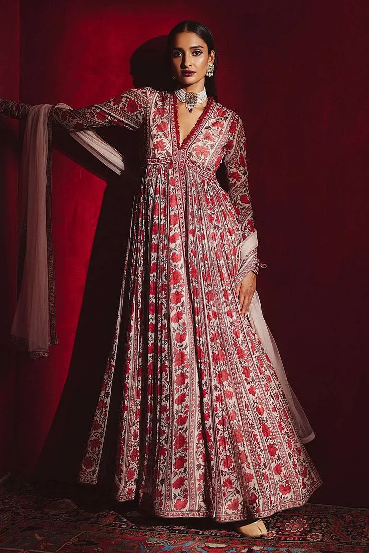 Floral Print Anarkali Suit