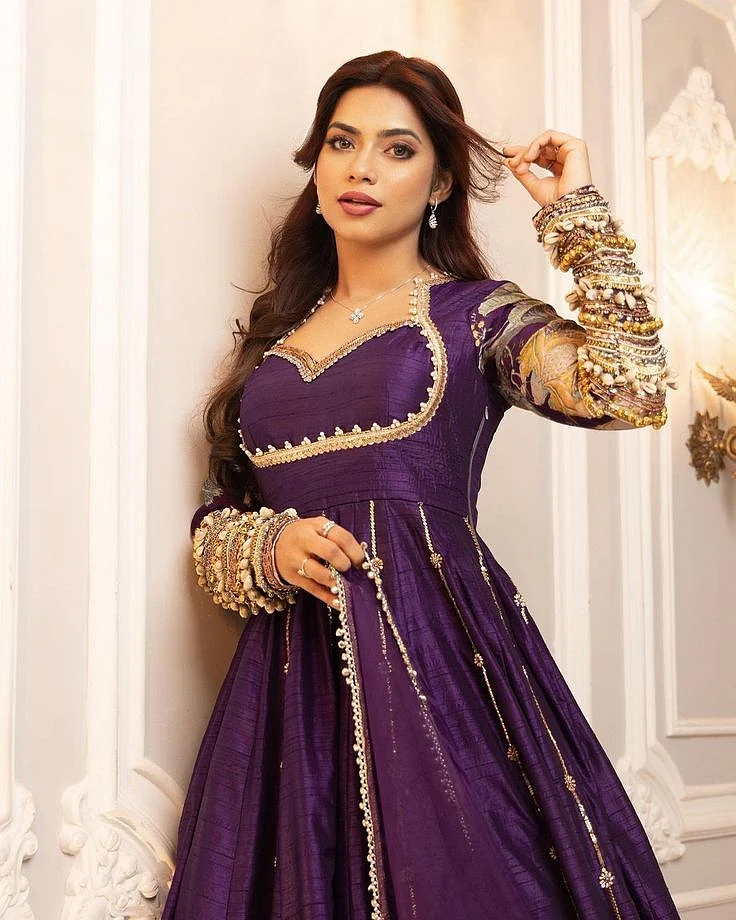 Simple Embroidered Anarkali Suit
