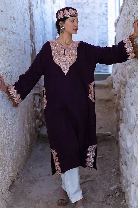 TULPALAV Pheran Kurta Salwar Set Aza Fashions