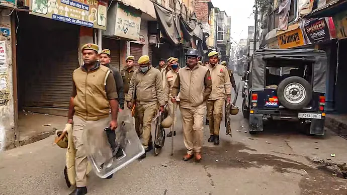 security personnel deployed to maintain law and order after violence in sambhal photo pti 270345234