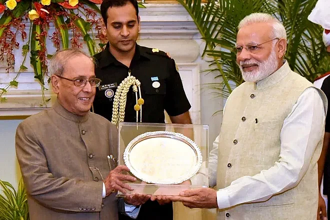 modi pranab mukherjee pti