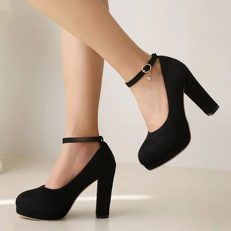 black high heels