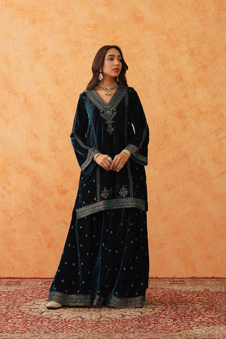 Velvet sharara suit 6