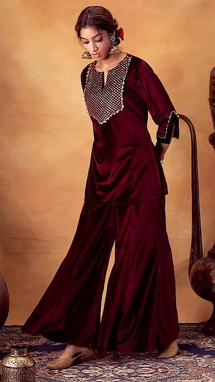 Velvet sharara suit 9