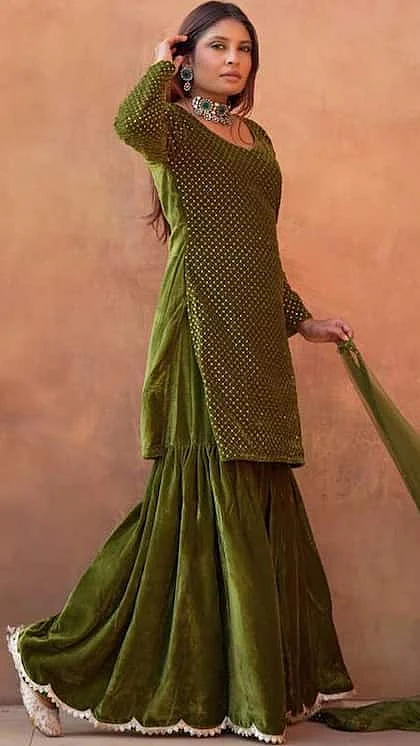 Velvet sharara suit 10