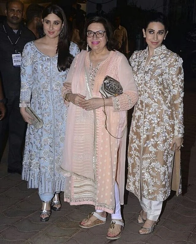 Karishma and Kareena Kapoor with their mother…