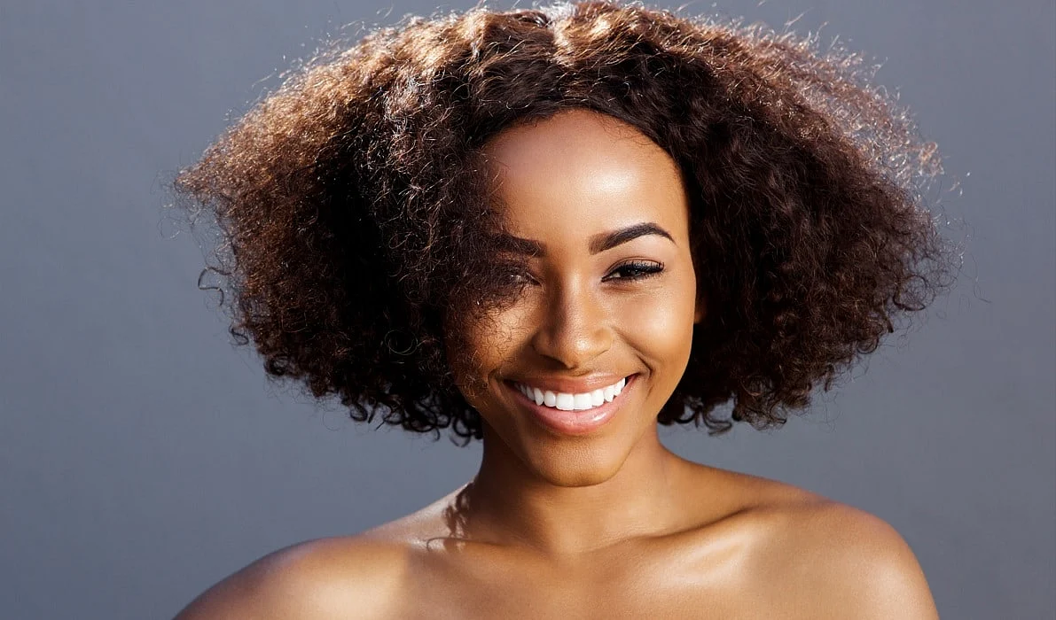 african american woman with glowing skin of color