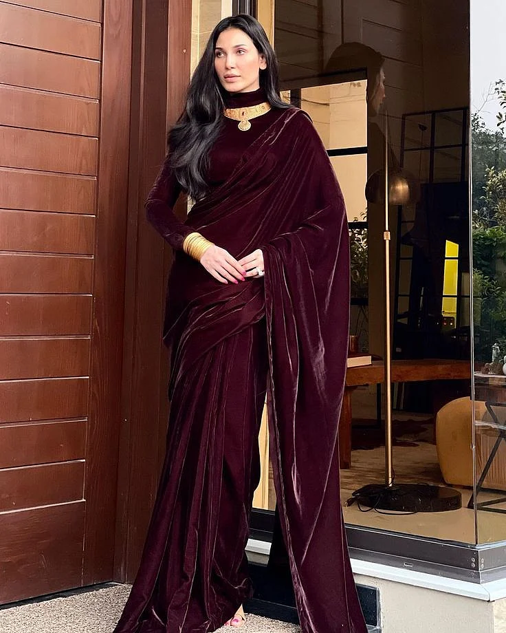 red velvet saree jpg f