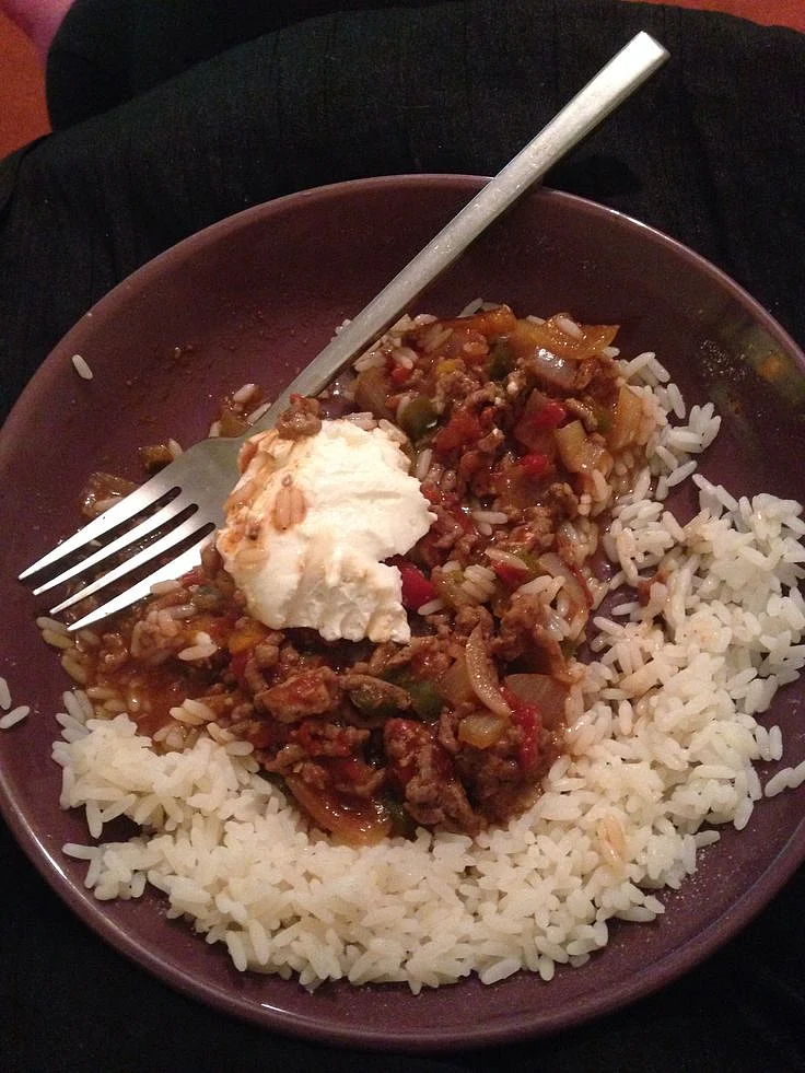 8th Jan 2014 Super spicy homemade chilli rice and…
