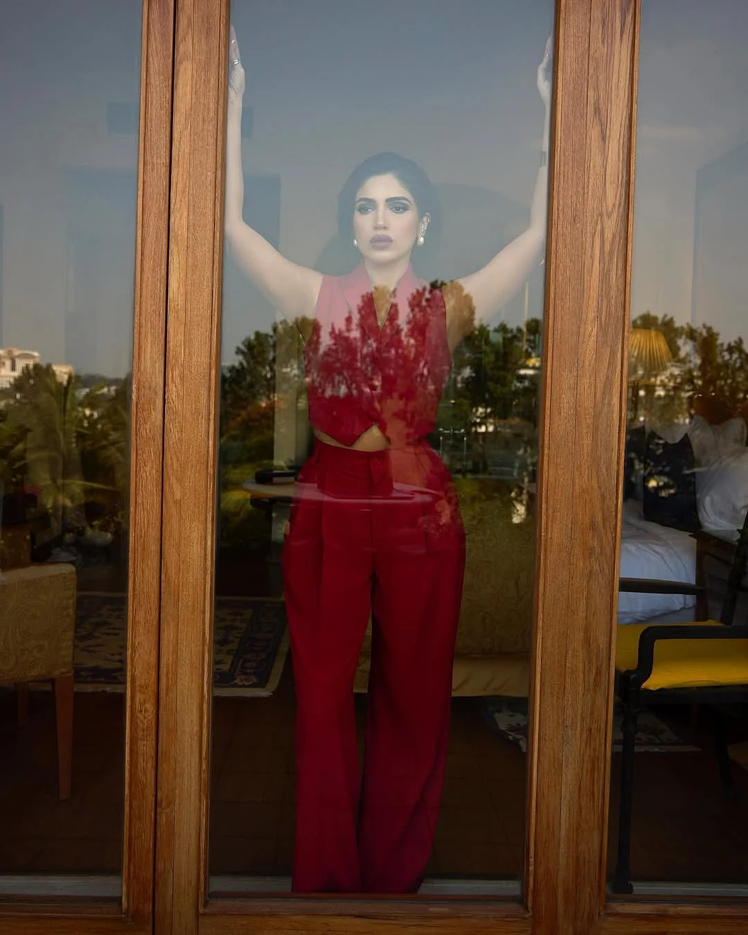 Log kehte hai red is the colour of anger to me its power Outfit rohitgandhirahulkhanna elevatepromotions Earrings goldenwindowCuff ishhaara ascend.rohank Stylist nidhijeswani Hair amehra16Photographer prat
