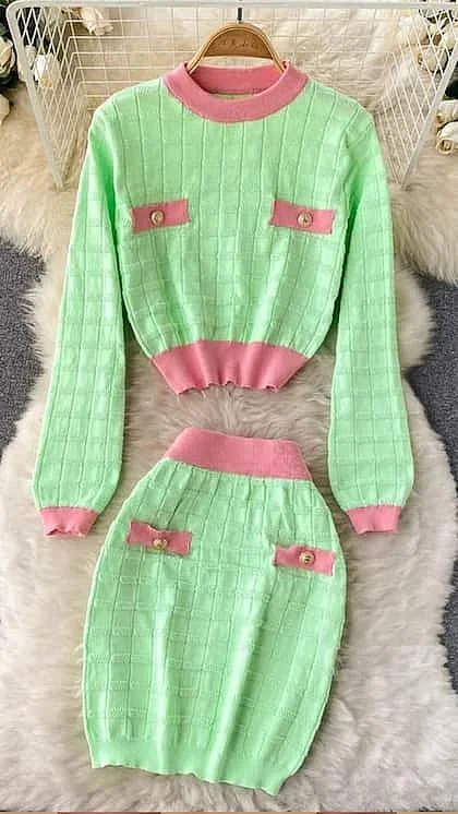 woollen skirt co ord sets 3