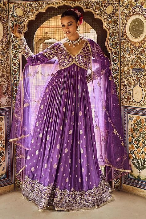 Light Lavender Floral Anarkali