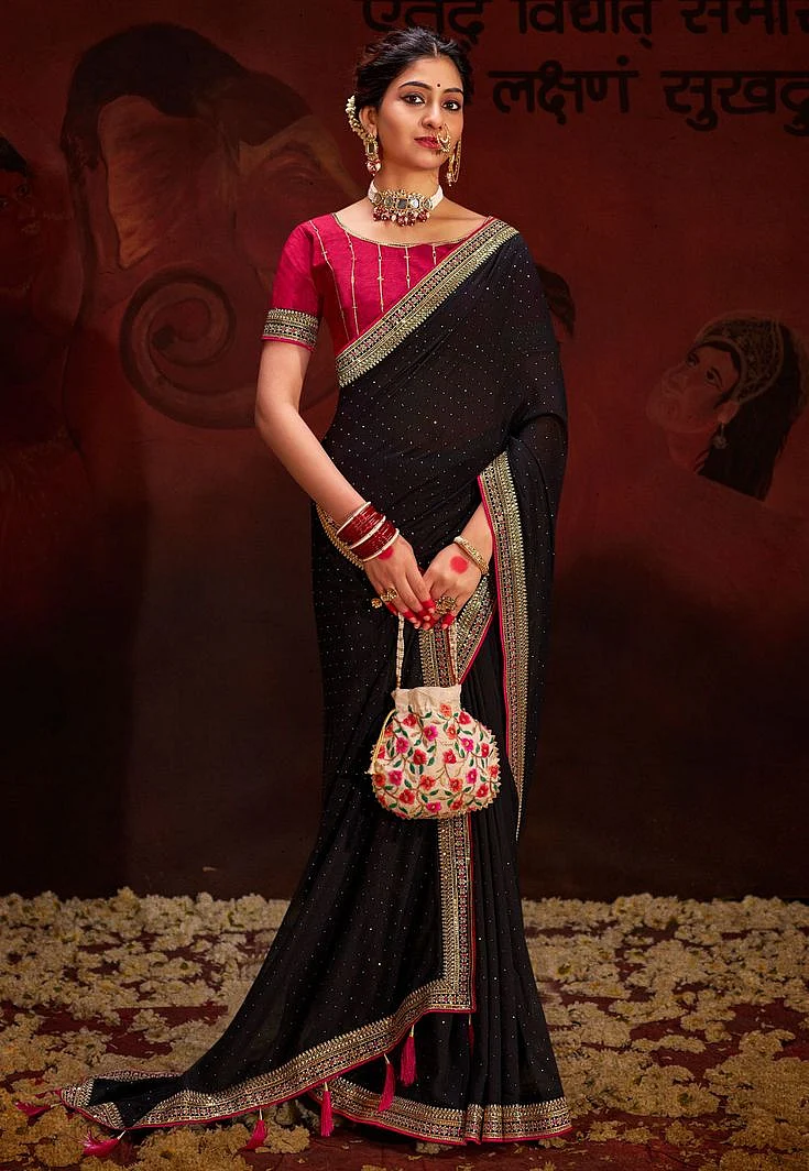 black saree 4