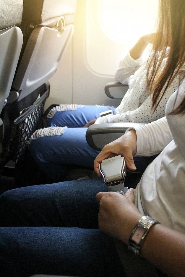 Premium Photo Airplane seat belt