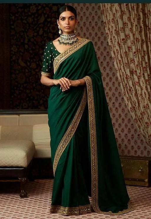 Embroidery Work Green Blouse