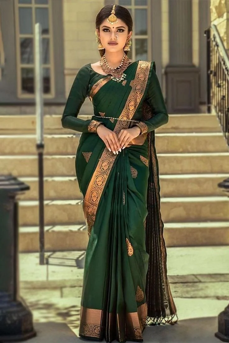 Full Sleeves Green Blouse