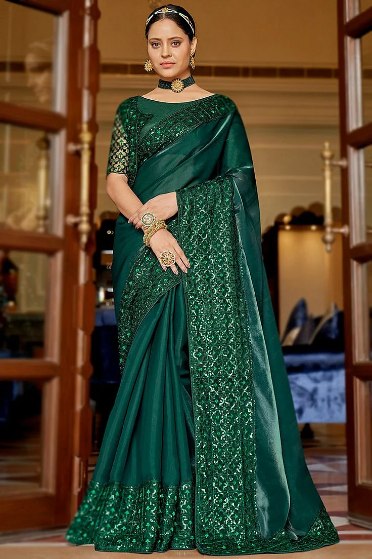 Boat Neck Green Blouse