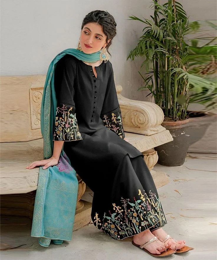 Embroidered Pashmina Suits