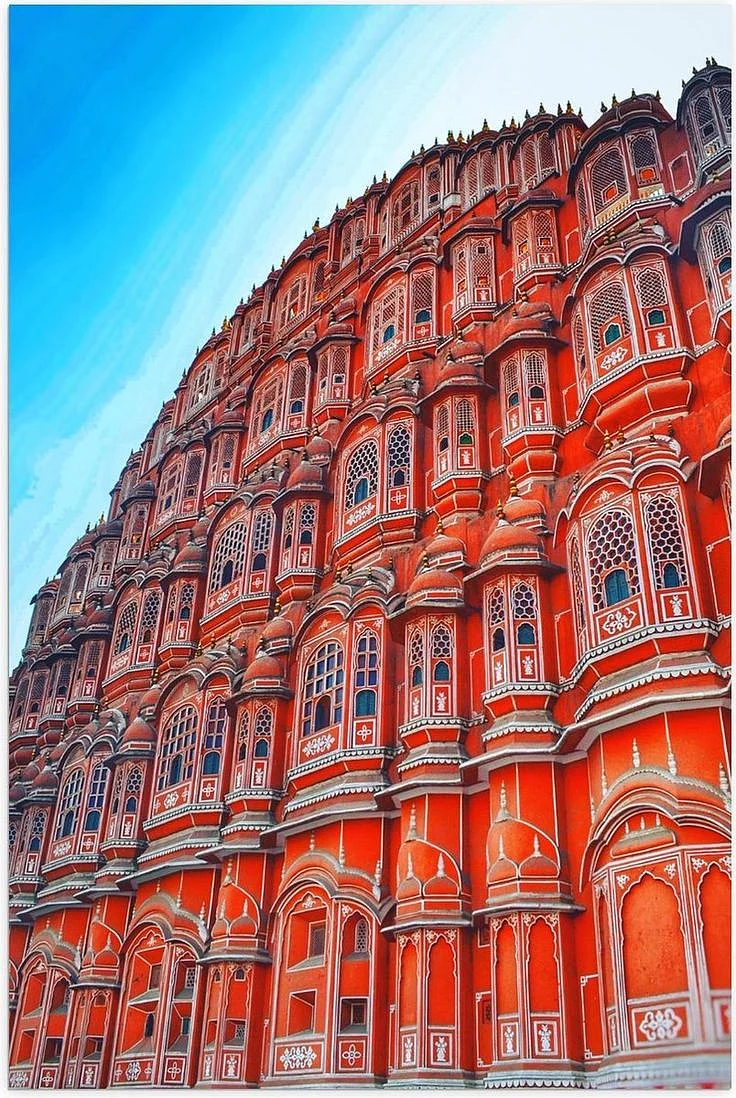 Poster – Hawa Mahal in Jaipur 60x90cm Foto op Posterpapier