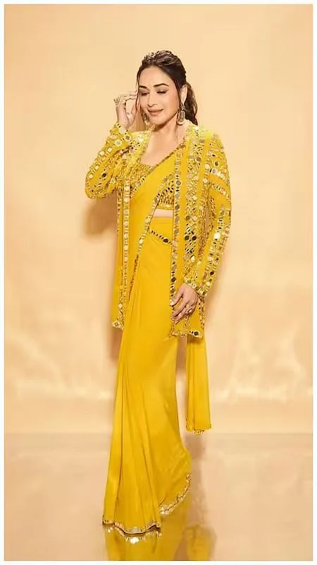 15 Madhuri Dixit Inspired Stylish Designer Sarees For Modern Elegance