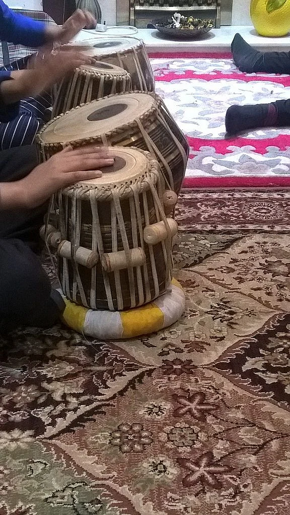 Indian kids playing the tabla