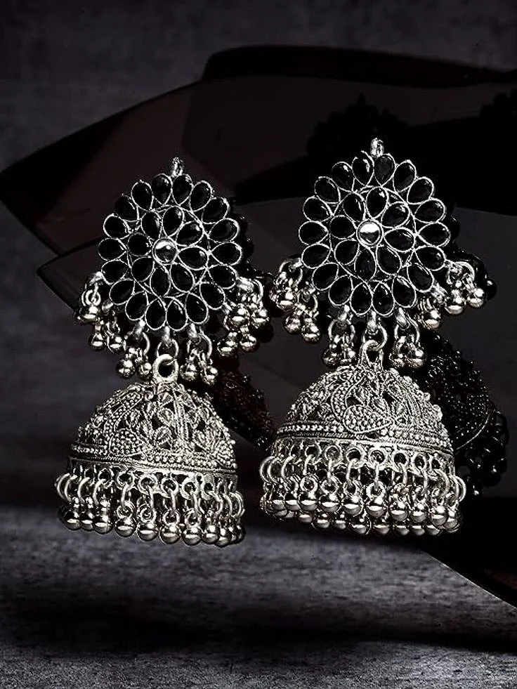 oxidised jhumkas