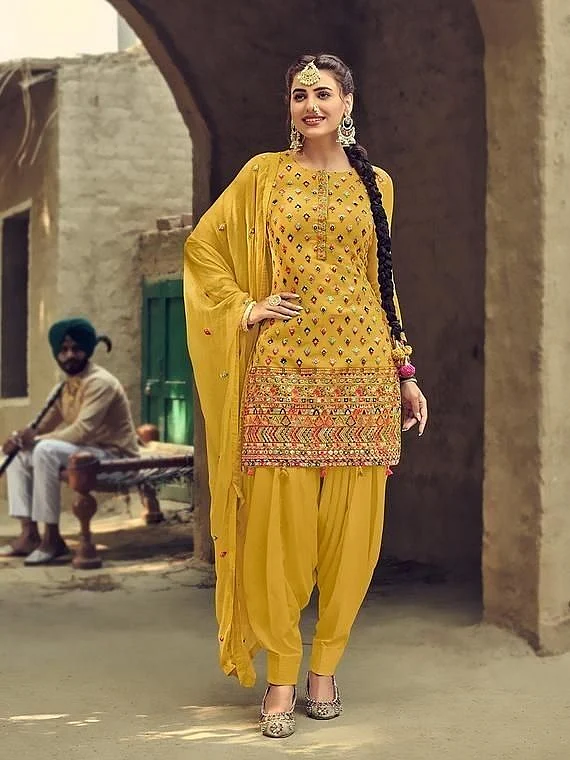 yellow salwar suit women 8