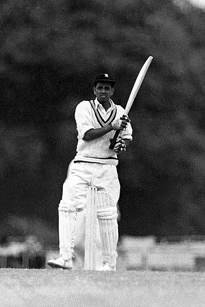 Vijay Manjrekar Batting Cricket 1952 Old Photo