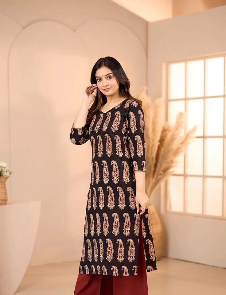 Ajrakh Print Kurti Design 4