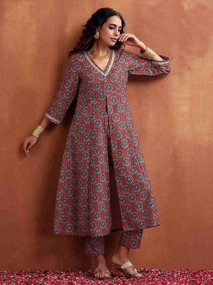 Ajrakh Print Kurti Design 7