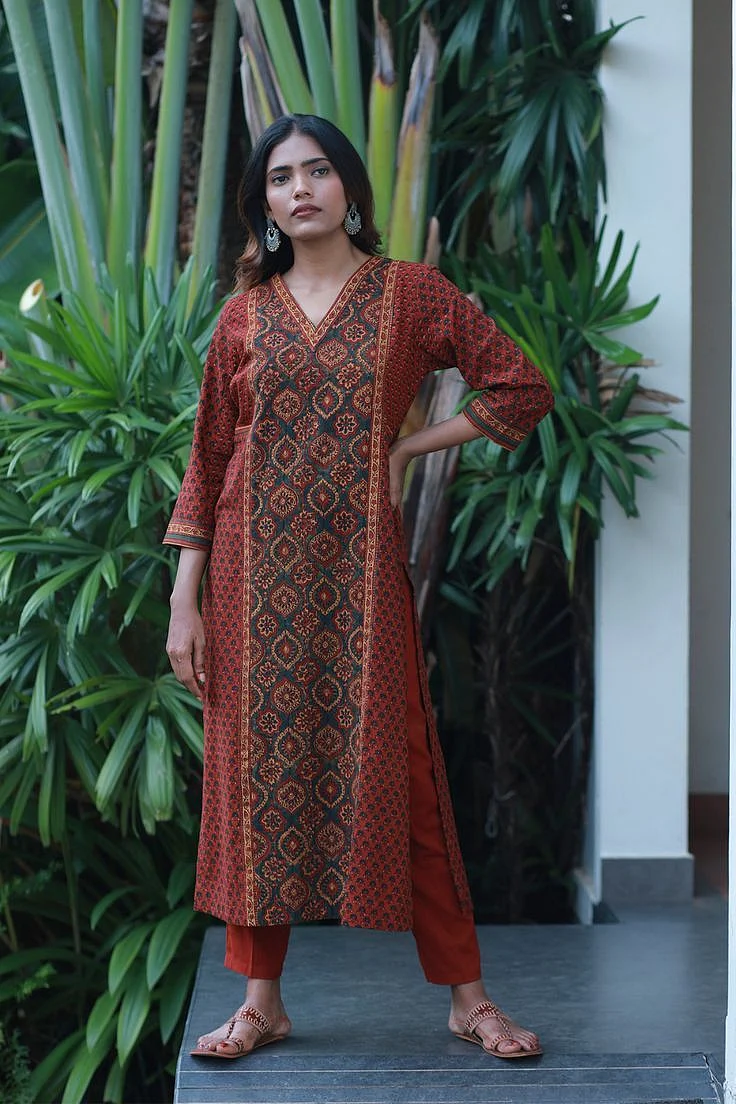 Ajrakh Print Kurti Design 5