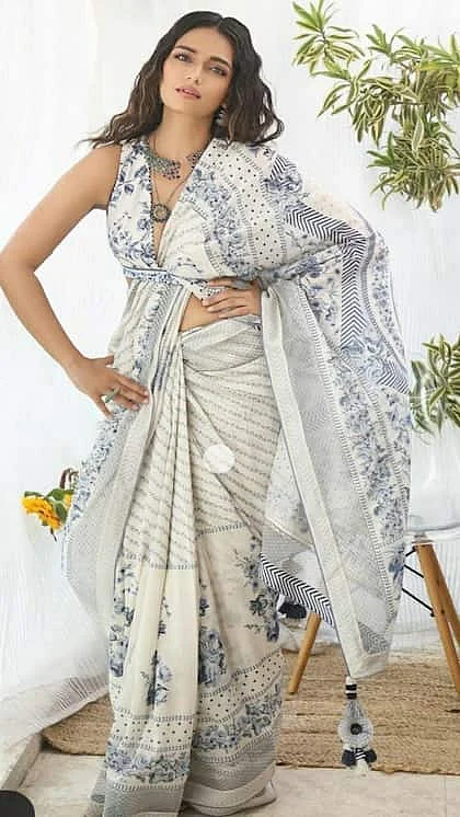 Ajrak Print Saree 5