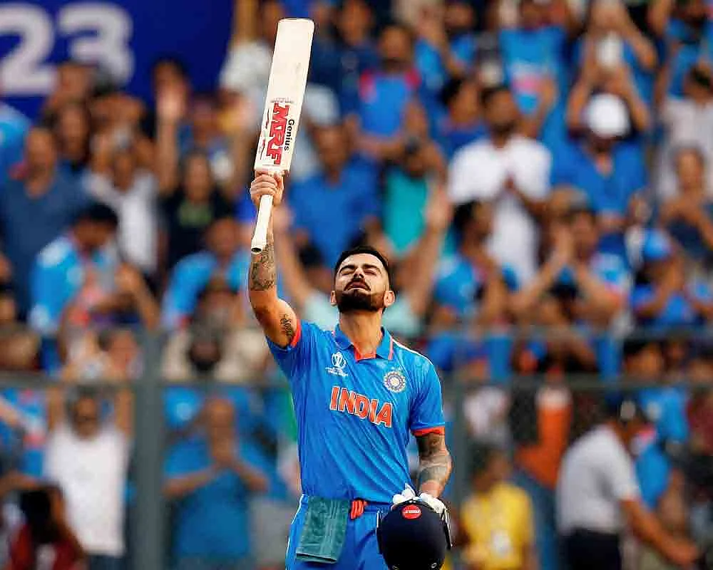 virat kohli gets historic 50th odi hundred surpasses idol tendulkar 2023 11 15