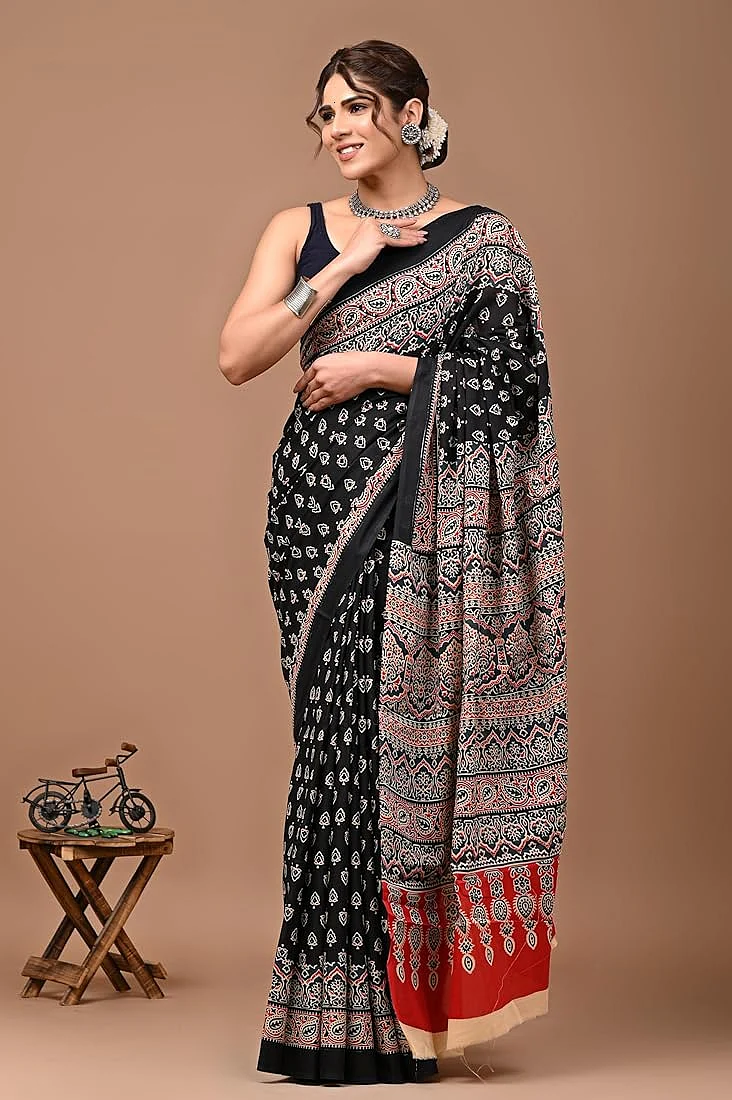 Ajrak Print Saree 7