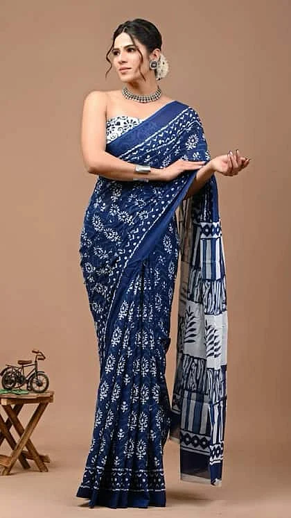 Ajrak Print Saree 2